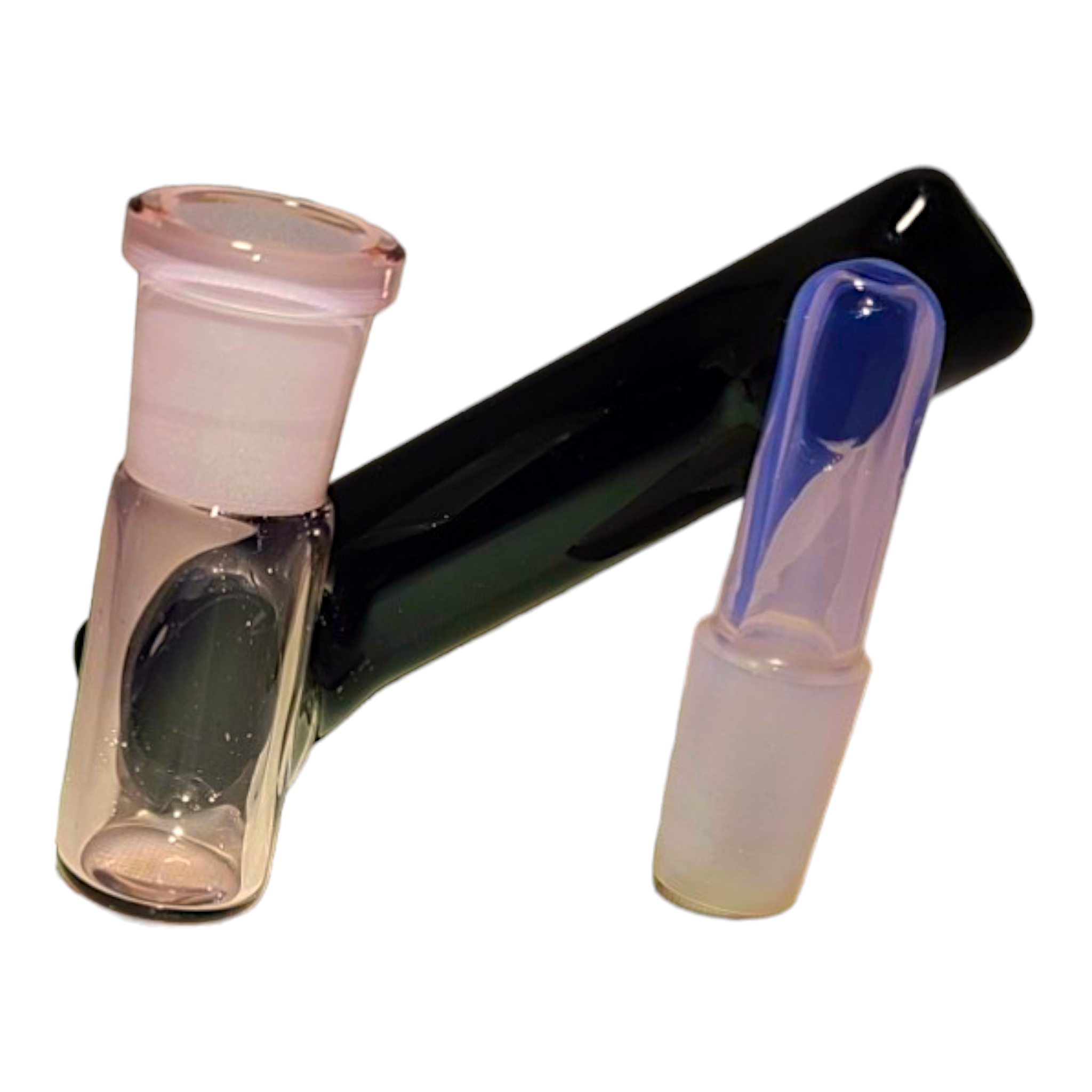 Jeremy Cassel Glass 90-Degree Adapter – Pink and Black - Image 3