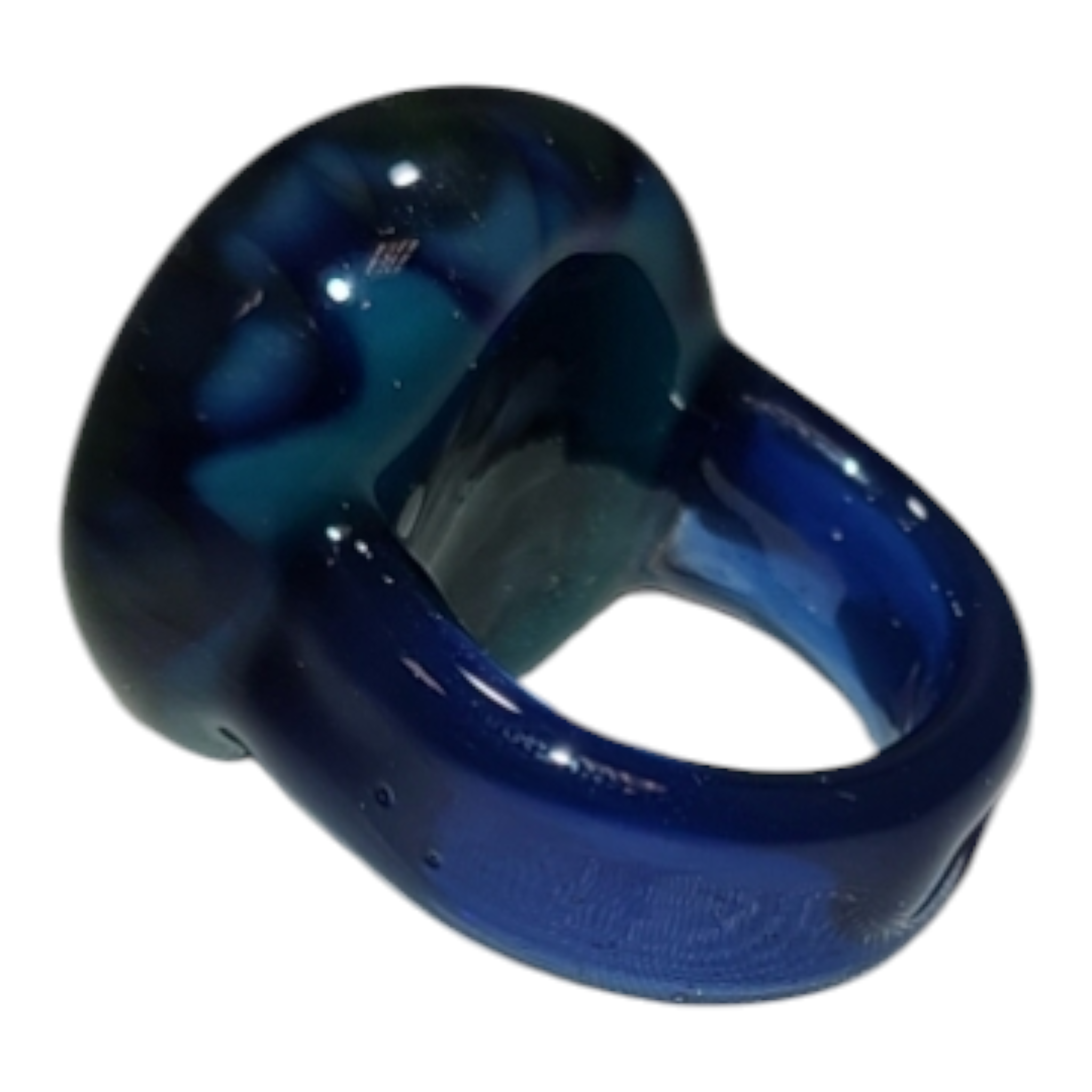 Emily Blodgett Blue Honeycomb Glass Ring - Image 3