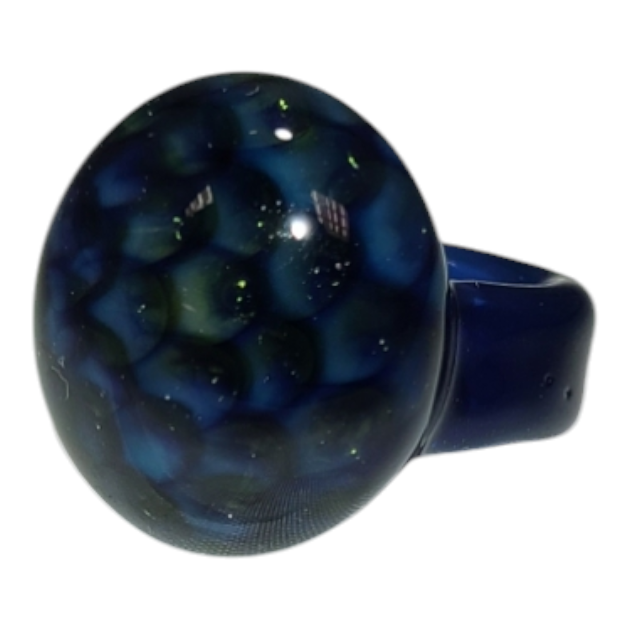Emily Blodgett Blue Honeycomb Glass Ring - Image 2