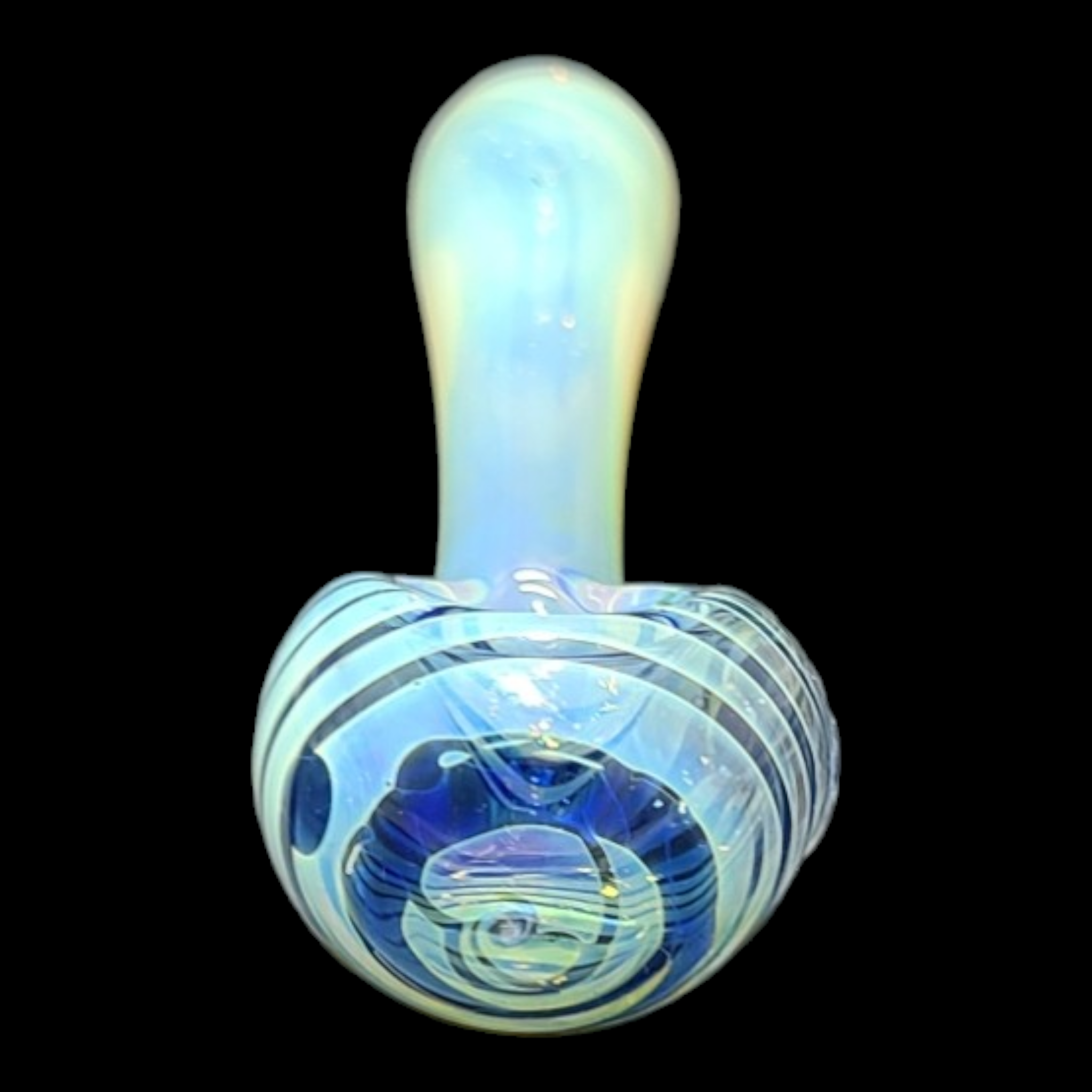 Aiden Bernard Silver Fumed Spoon Pipe – Cobalt Blue Accent - Image 2