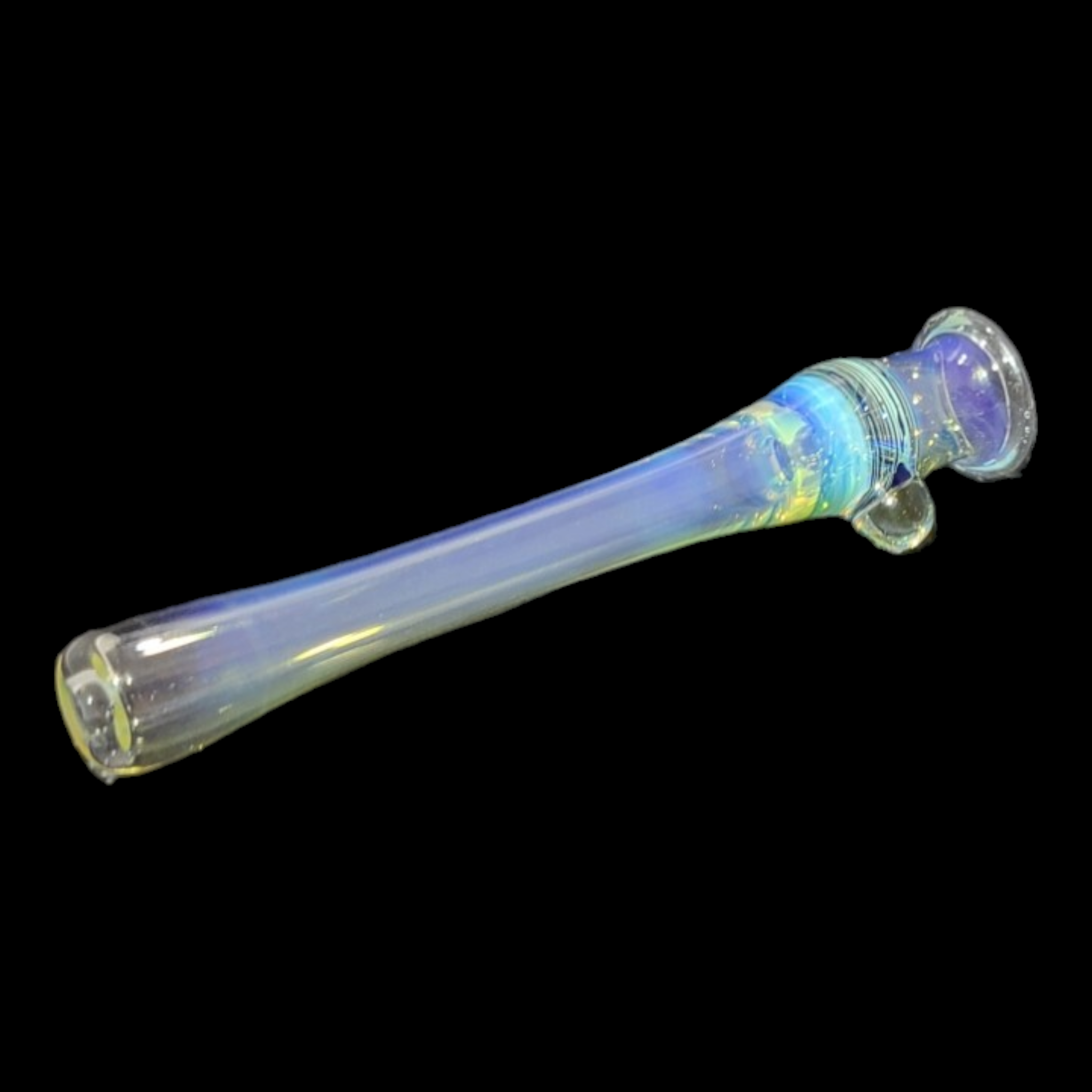 Aiden Bernard Silver Fumed Chillum – Cobalt Blue Accent - Image 5
