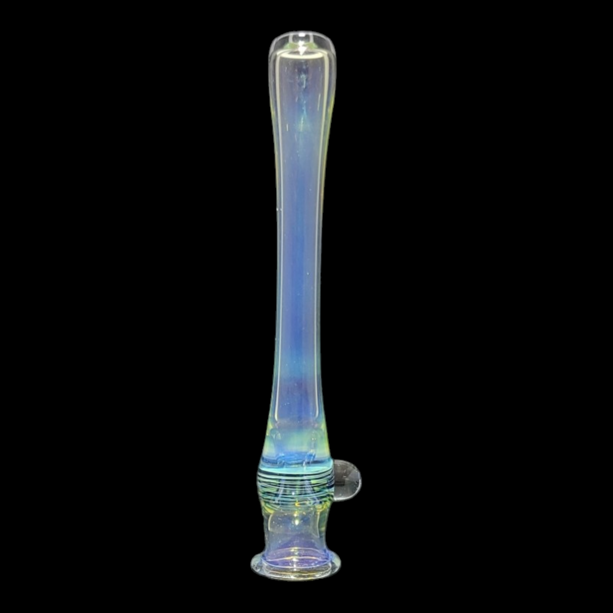 Aiden Bernard Silver Fumed Chillum – Cobalt Blue Accent - Image 3