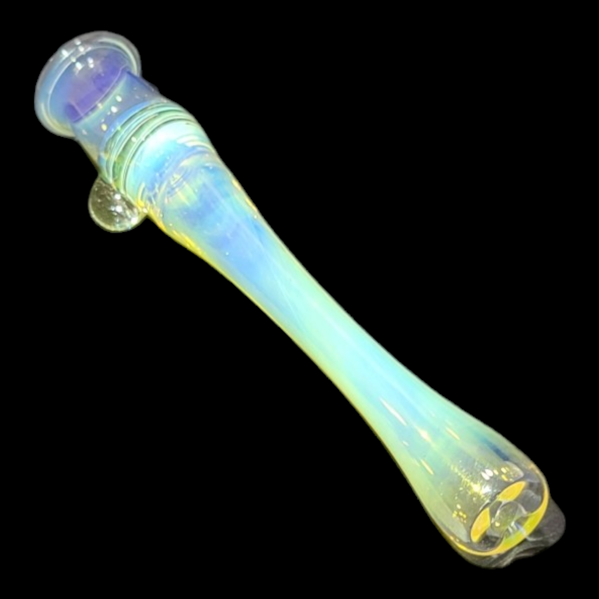Aiden Bernard Silver Fumed Chillum – Cobalt Blue Accent - Image 4