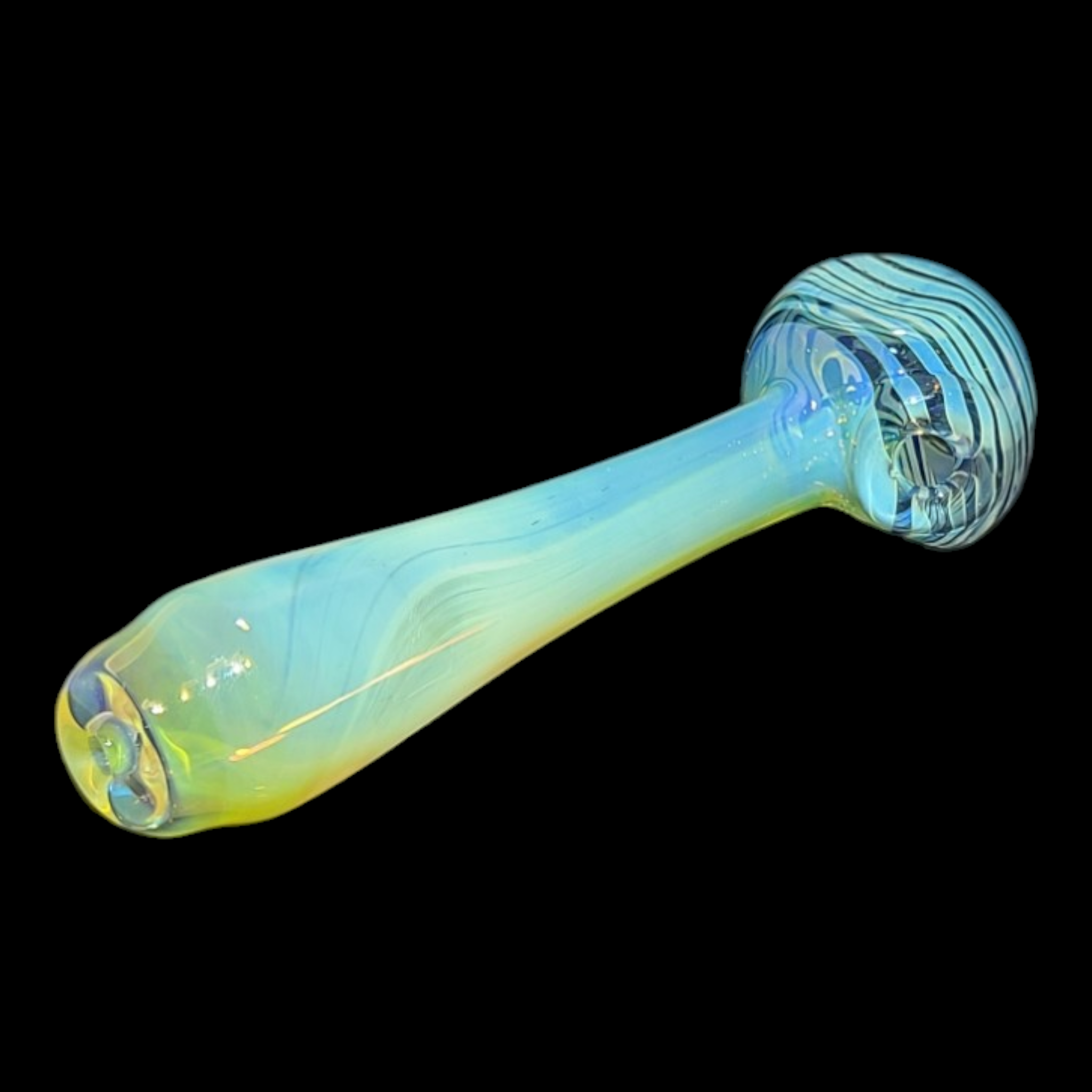 Aiden Bernard Silver Fumed Spoon Pipe – Cobalt Blue Accent - Image 3