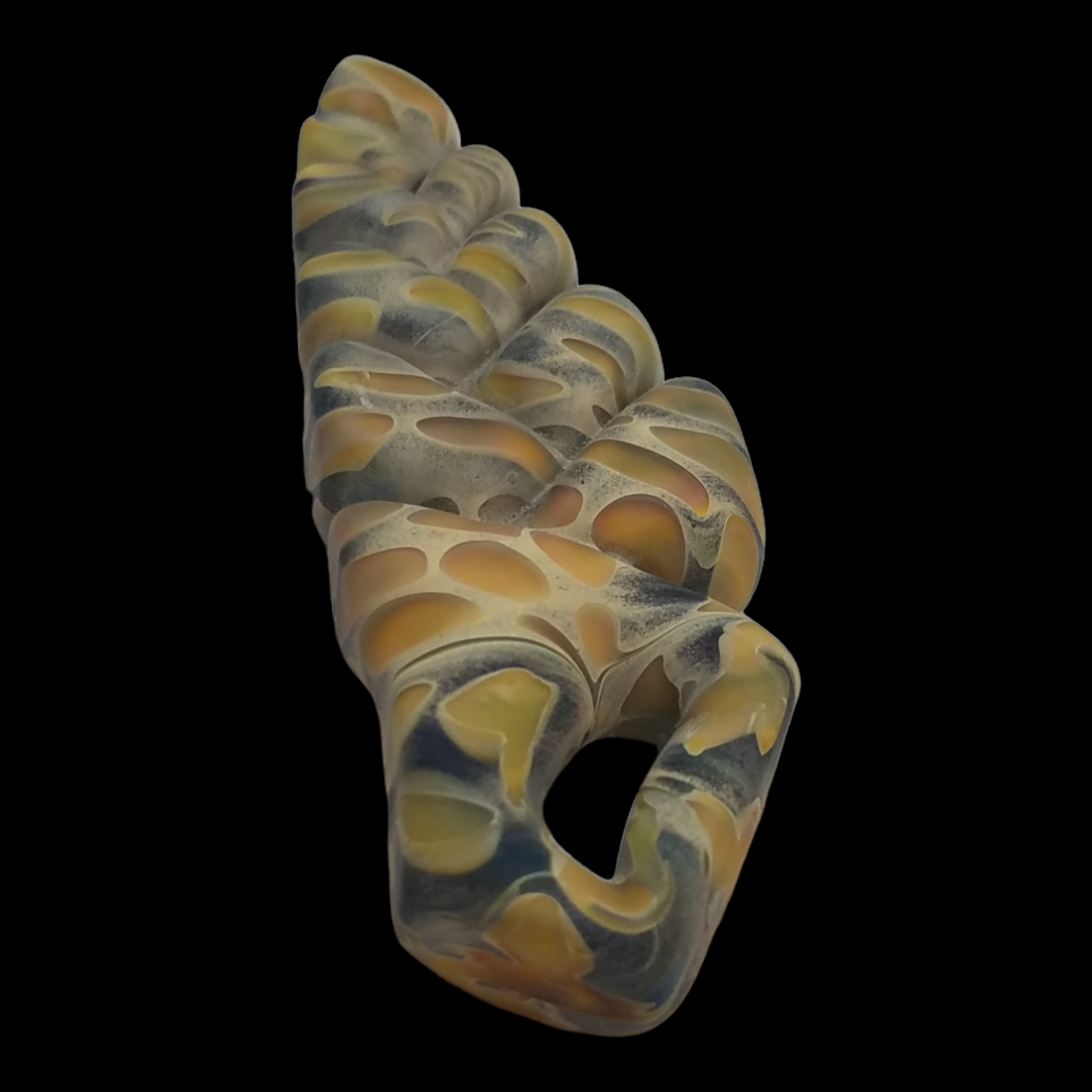 Coleman Anderson Blue Carmel Carved Leaf Pendant - Image 7