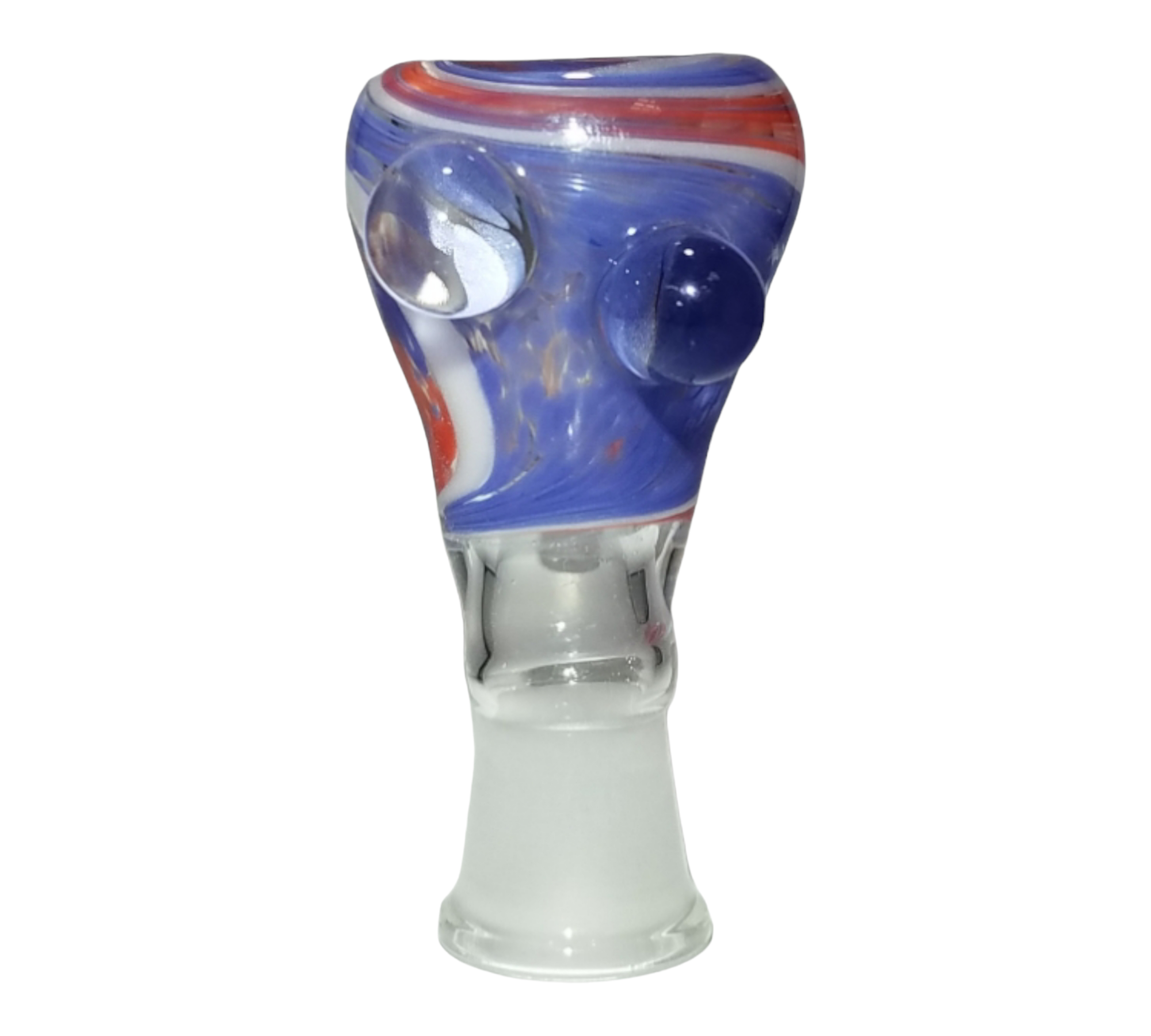 Jahfree Glass Purple, Red, & White Frit Swirl Bowl – 14mm Female - Image 5