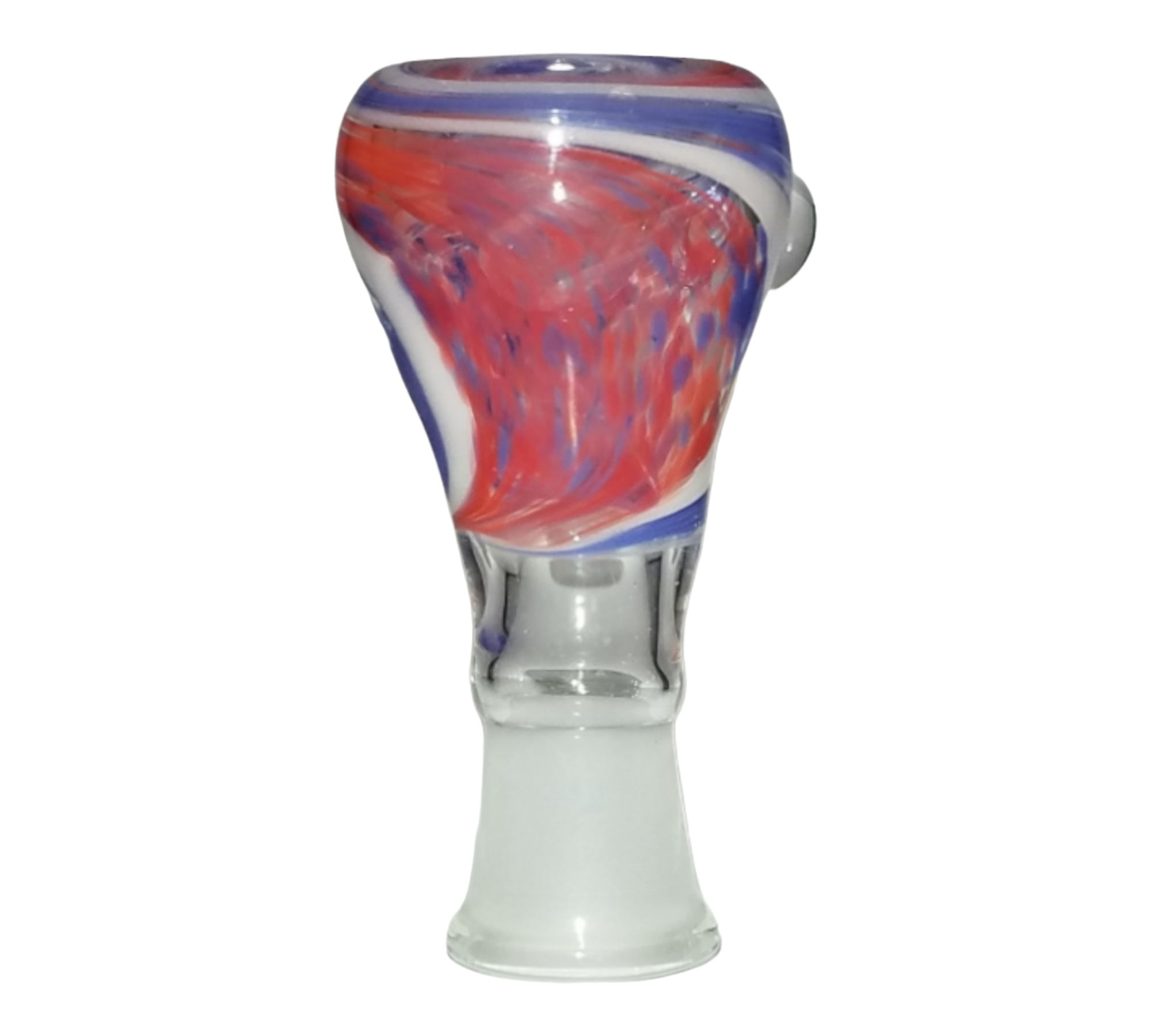 Jahfree Glass Purple, Red, & White Frit Swirl Bowl – 14mm Female - Image 2