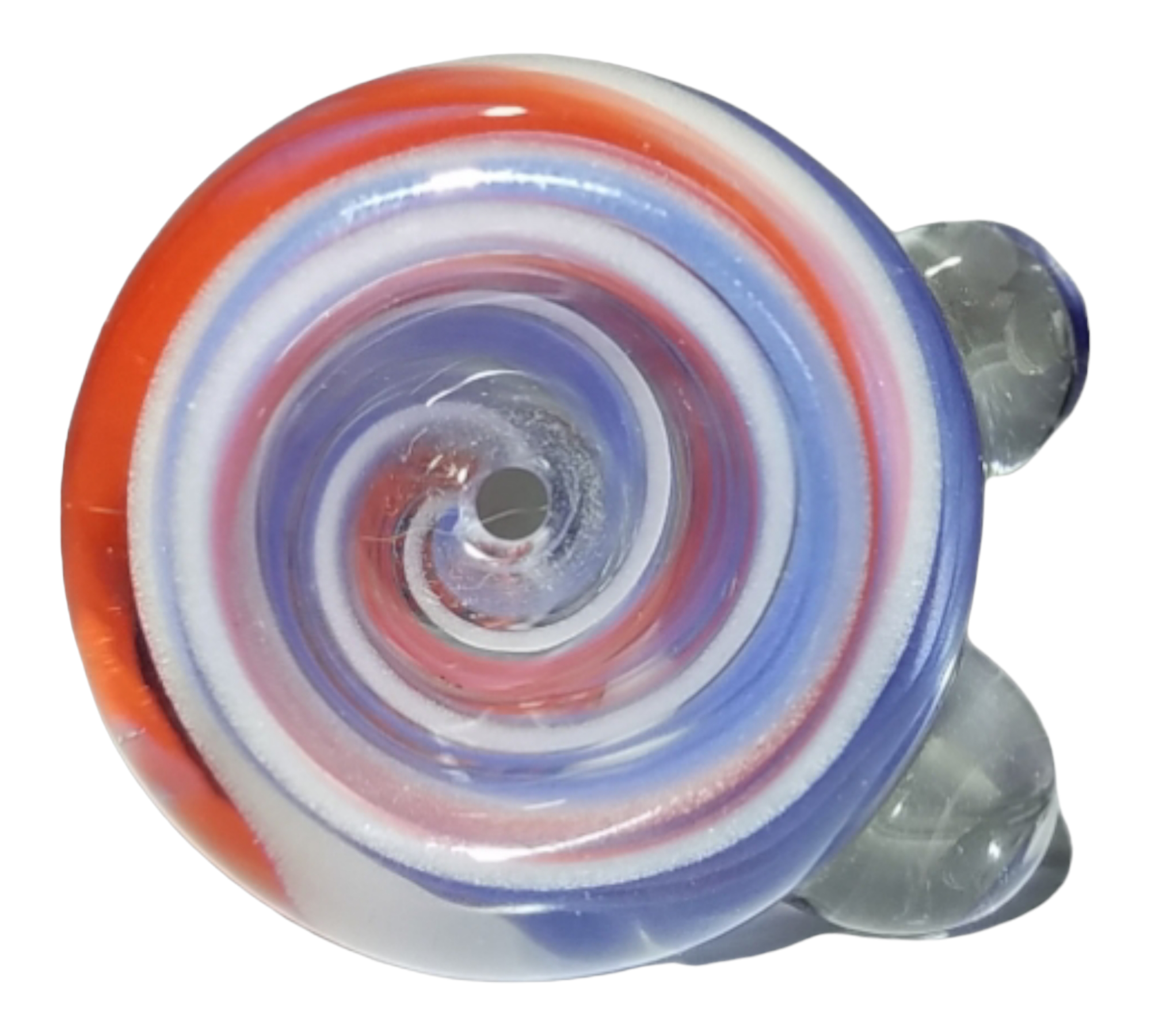 Jahfree Glass Purple, Red, & White Frit Swirl Bowl – 14mm Female - Image 3