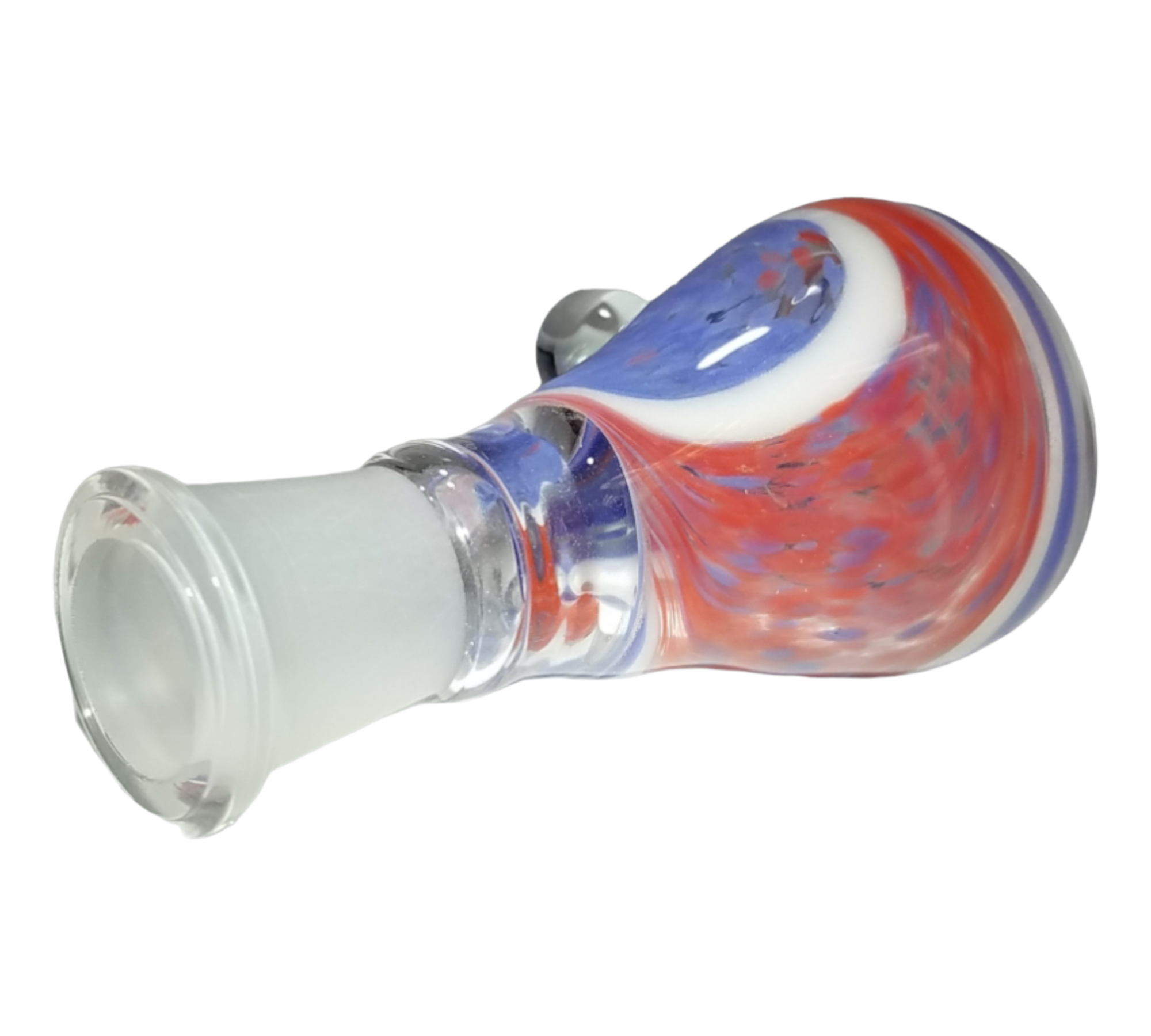 Jahfree Glass Purple, Red, & White Frit Swirl Bowl – 14mm Female - Image 4