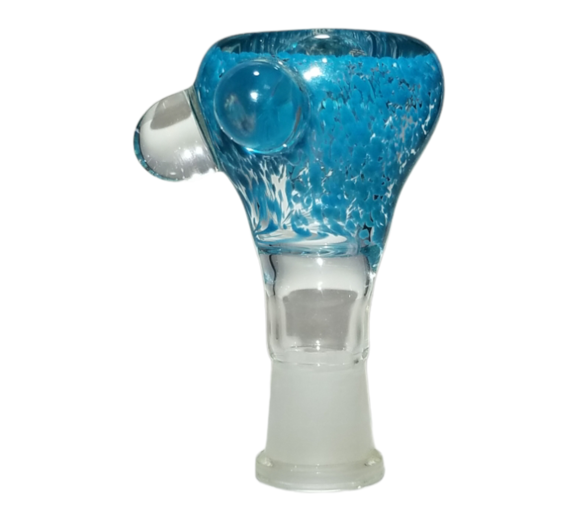 Jahfree Glass Peacock Blue Frit Bowl – 14mm Female - Image 2