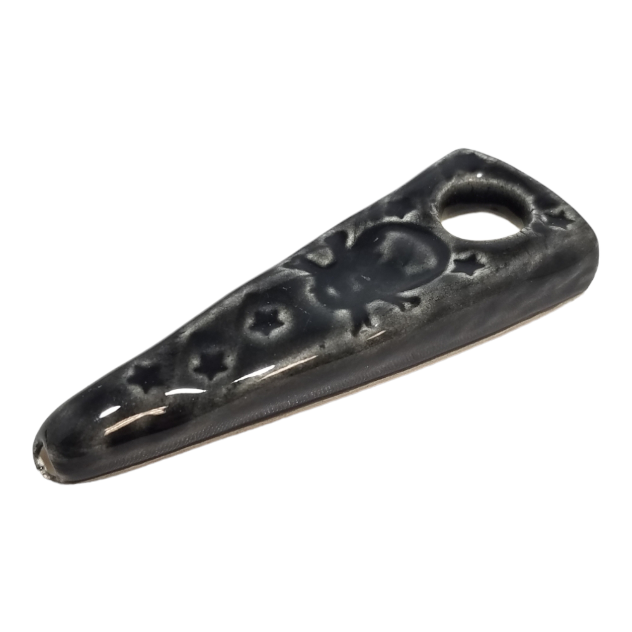 Greg Metcalf Handmade Skull and Stars Ceramic Pipe - Image 2