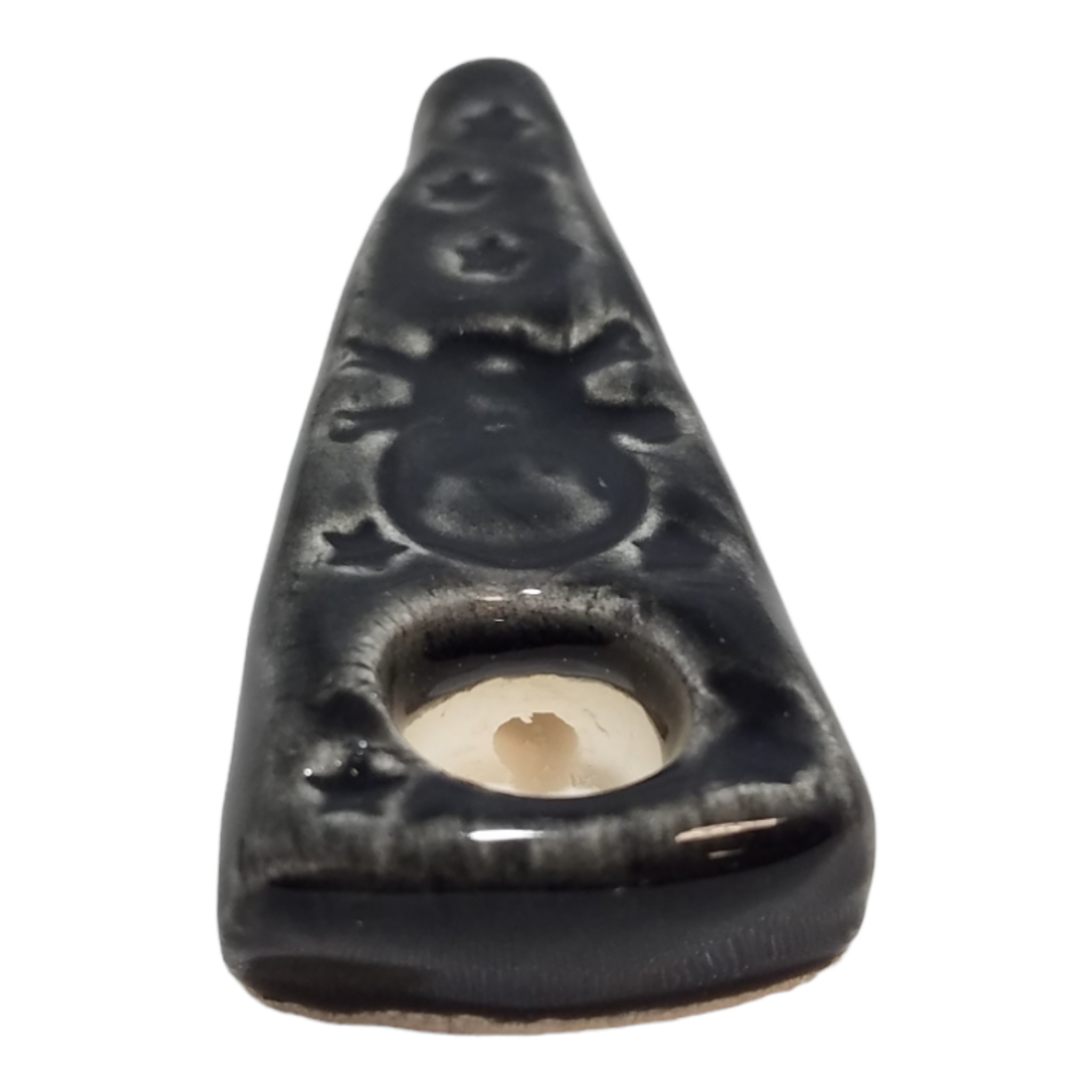 Greg Metcalf Handmade Skull and Stars Ceramic Pipe - Image 5