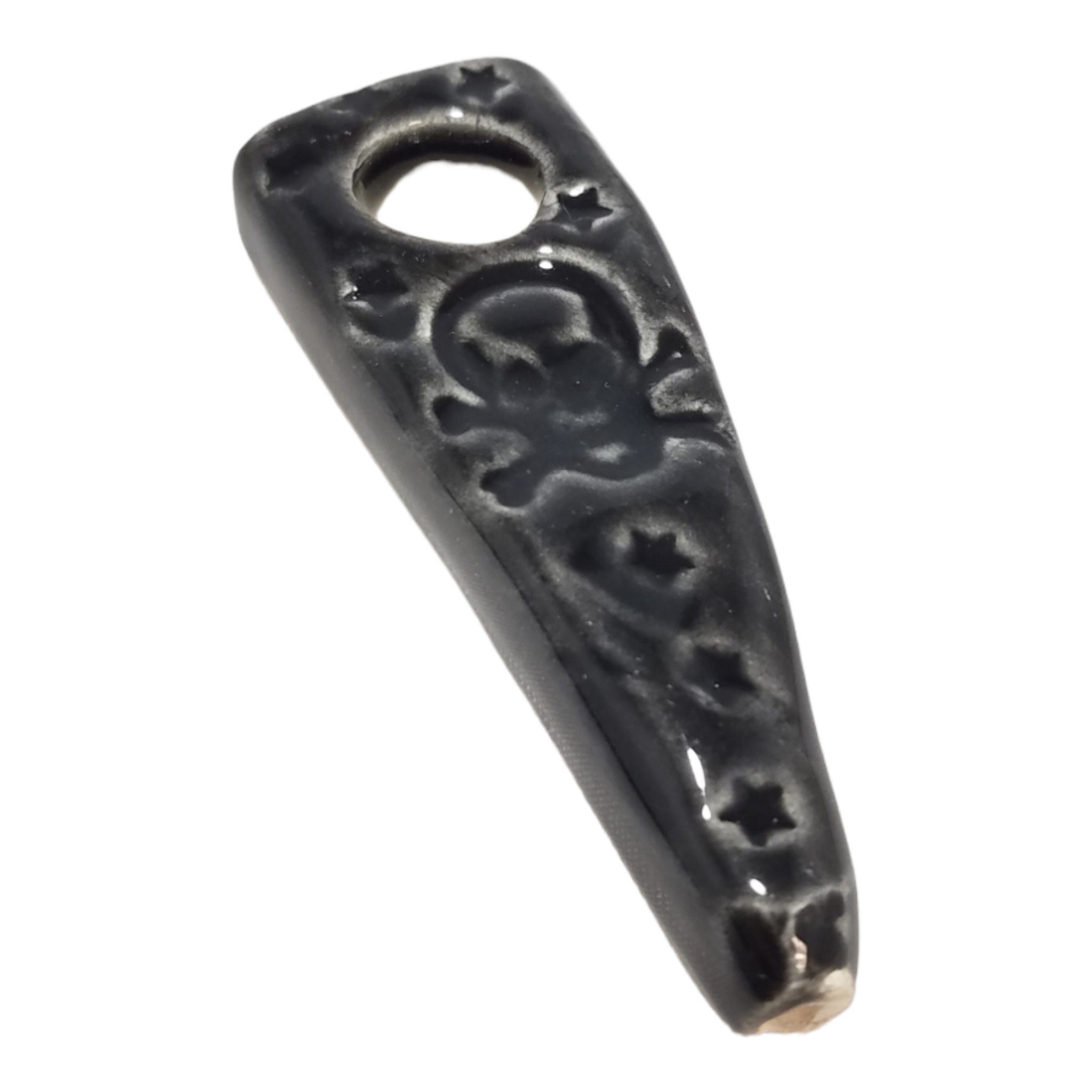 Greg Metcalf Handmade Skull and Stars Ceramic Pipe - Image 3