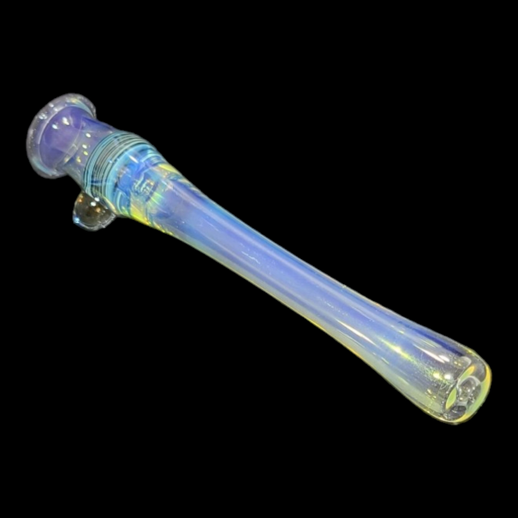 Aiden Bernard Silver Fumed Chillum – Cobalt Blue Accent - Image 2