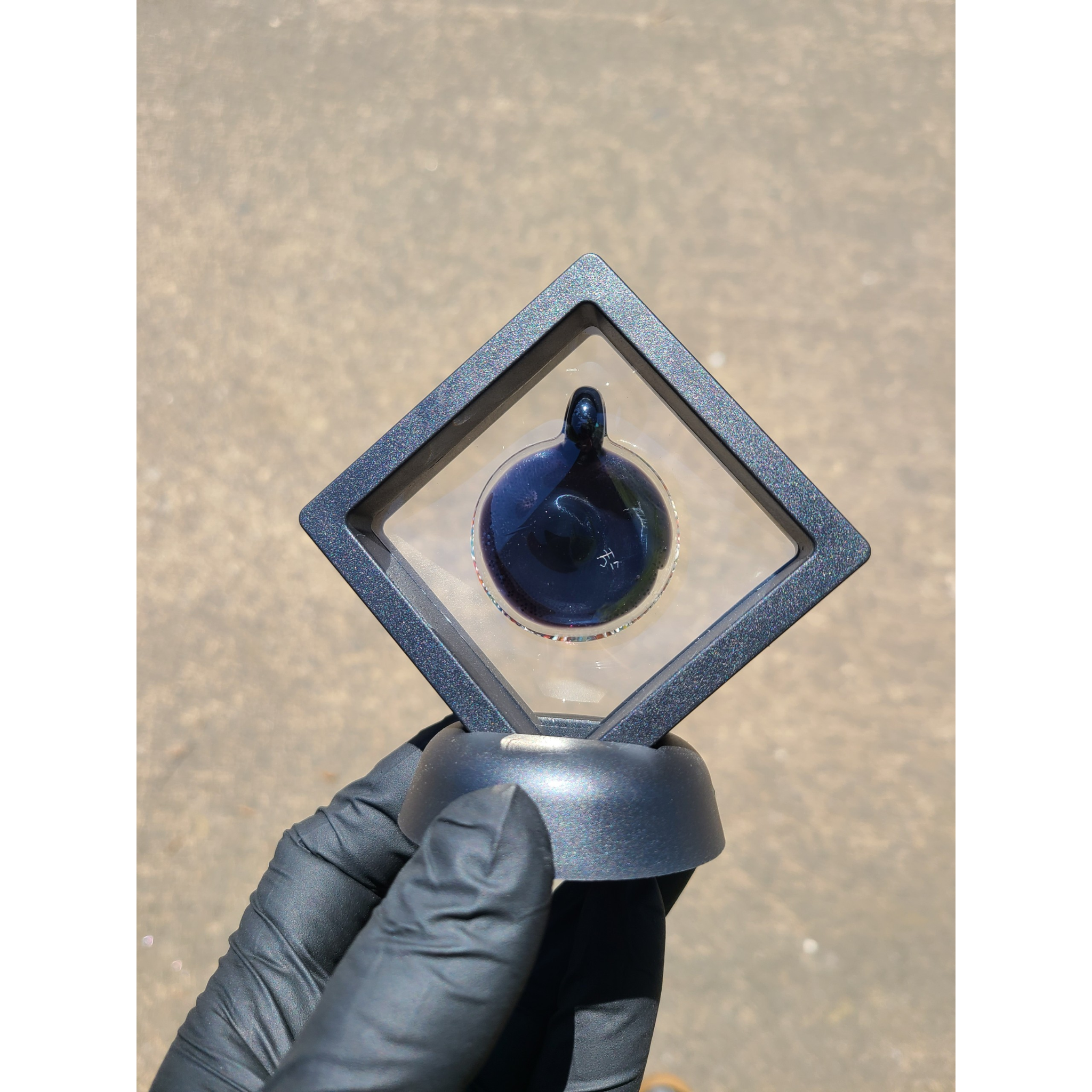 JH Glass - Handmade Intricate Blacklight Reactive Dot Work Pendant with Opal - Image 3