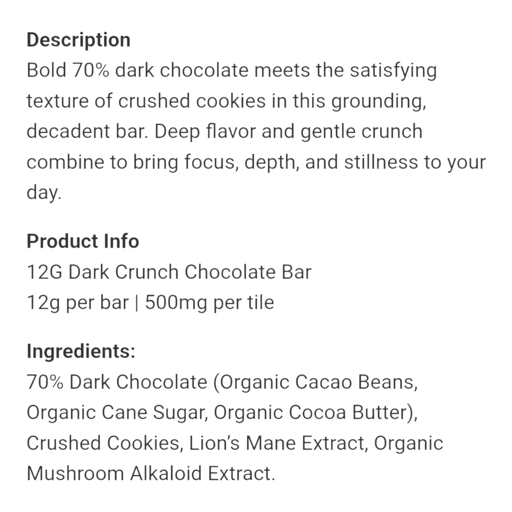 Rize Dark Crunch Chocolate Bar - 12g - Image 3
