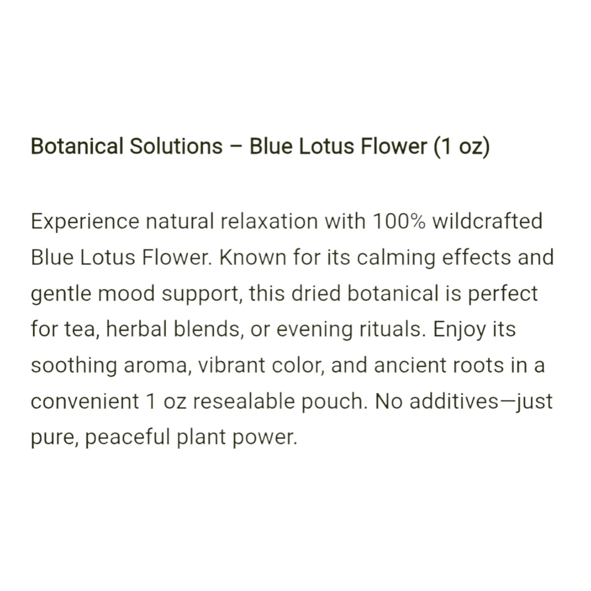 Botanical Solutions - Organic Blue Lotus Dried Flower (1oz Pouch) - Image 7
