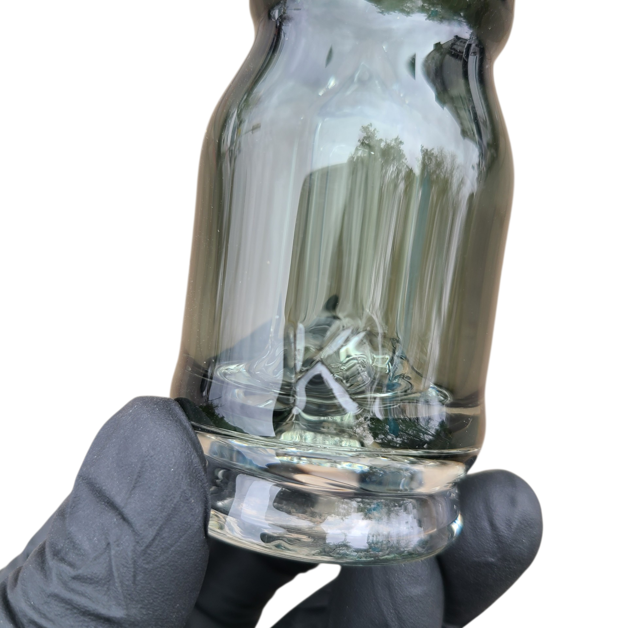Knight Glass - Handmade Transparent Black Puffco Attachment (2-Hole Perc) - Image 3