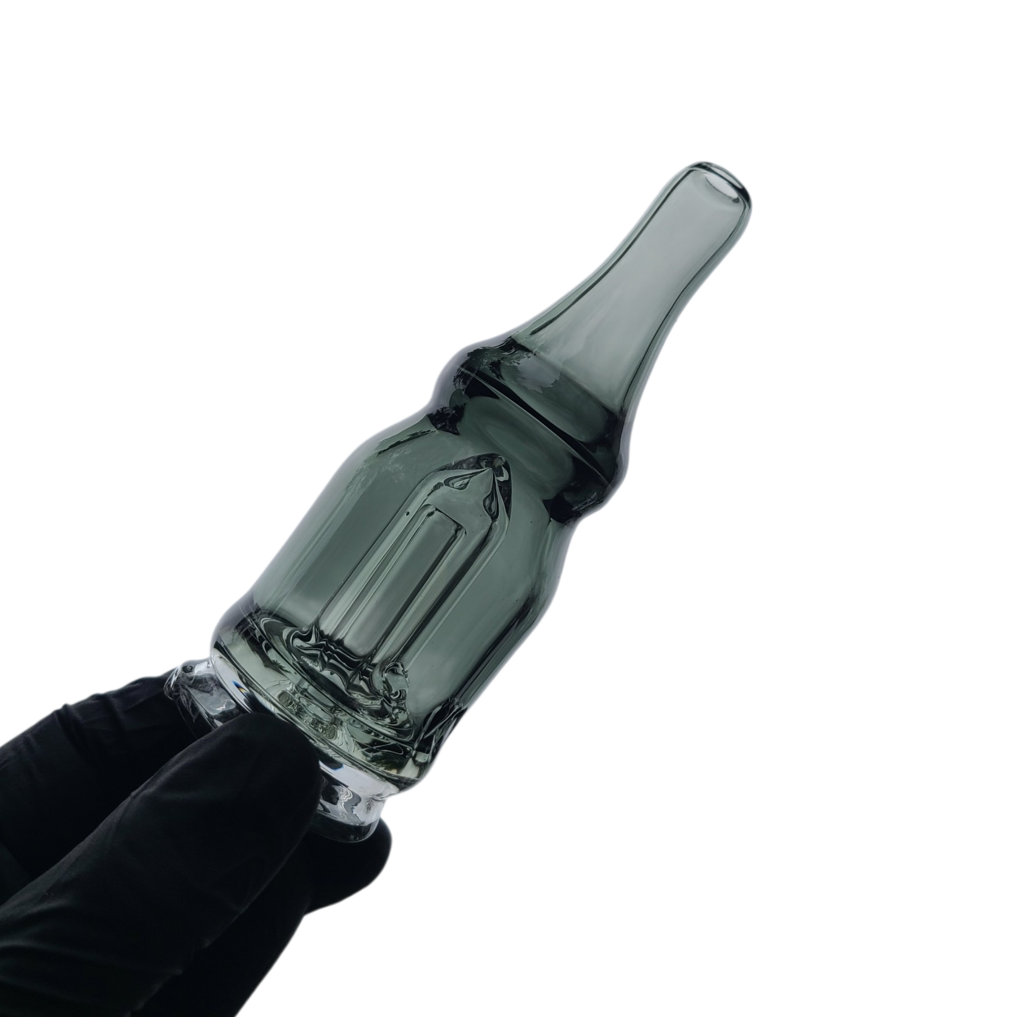Knight Glass - Handmade Transparent Black Puffco Attachment (2-Hole Perc) - Image 2